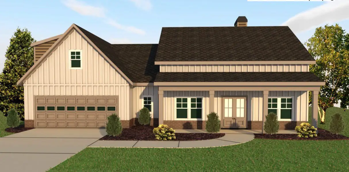 Front exterior of a home in the The Crest community, located in Newnan, GA (Image 2). Front exterior of a home in the The Crest community, located in Newnan, GA (Image 2).