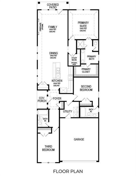 2D floor plan layout of this home in The Villages of Hurricane Creek, Anna, TX (Image 3).
