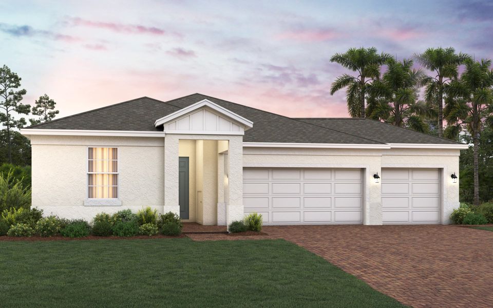 Hayden 3-Car Garage Elevation 2