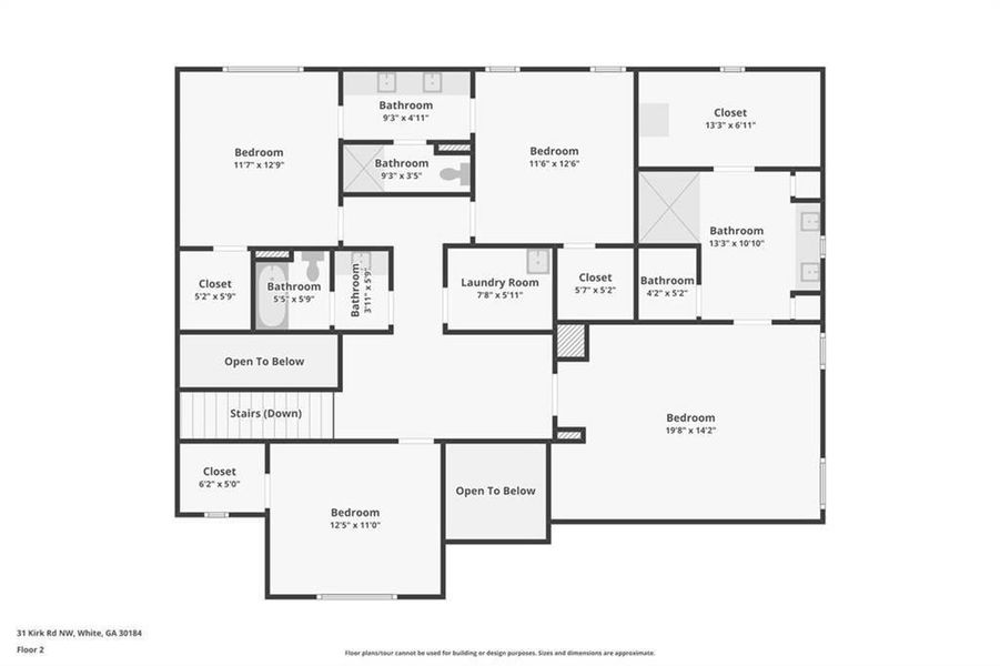 2D floor plan layout of this home in , White, GA (Image 5).