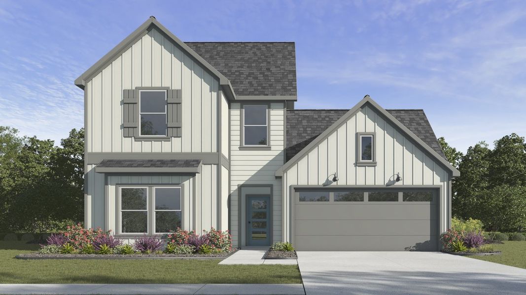 Front exterior of a new home in The Reserve at Timber Creek, Lindale, TX, highlighting curb appeal (Image 1). Front exterior of a new home in The Reserve at Timber Creek, Lindale, TX, highlighting curb appeal (Image 1).