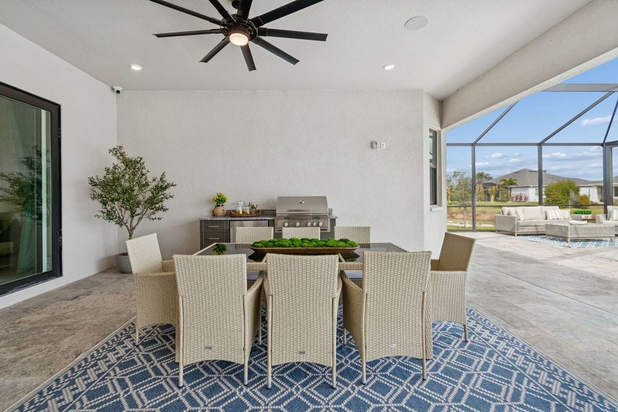 Exterior details and patio area of a home in River Preserve Estates, Parrish (Image 39).