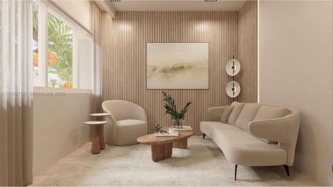 Furnished interior view inside a new home in , Miami Beach (Image 15).