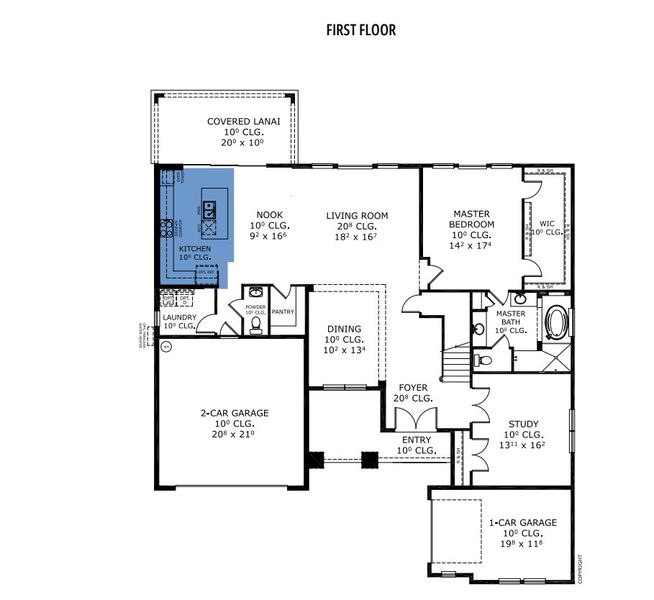 2D floor plan layout for the Brooke - Regency Series | 70' Wide Lots by ICI Homes in Woodhaven, Port Orange, FL (Image 3).