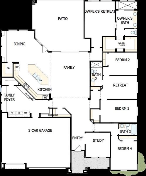 2D floor plan layout of this home in Sentiero at Windrose, Waddell, AZ (Image 5).