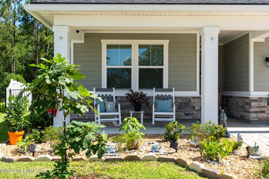Exterior details and patio area of a home in Elm Creek at Silverleaf, St. Augustine (Image 24). Exterior details and patio area of a home in Elm Creek at Silverleaf, St. Augustine (Image 24).