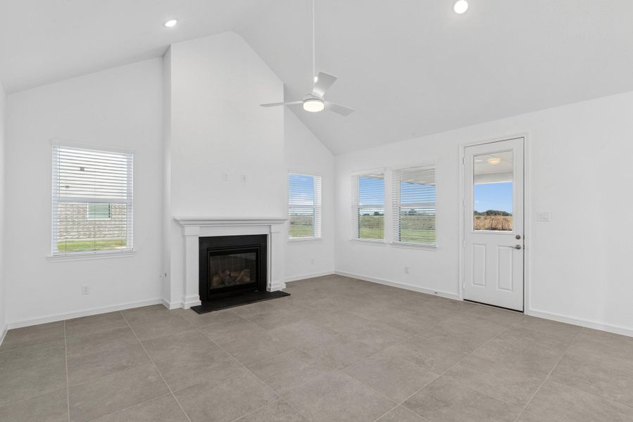 Cozy fireplace in the great room Cozy fireplace in the great room