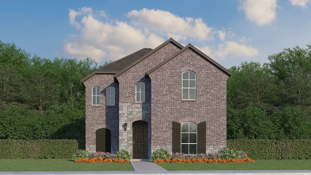Plan 1461 Elevation A w/ Stone Plan 1461 Elevation A w/ Stone