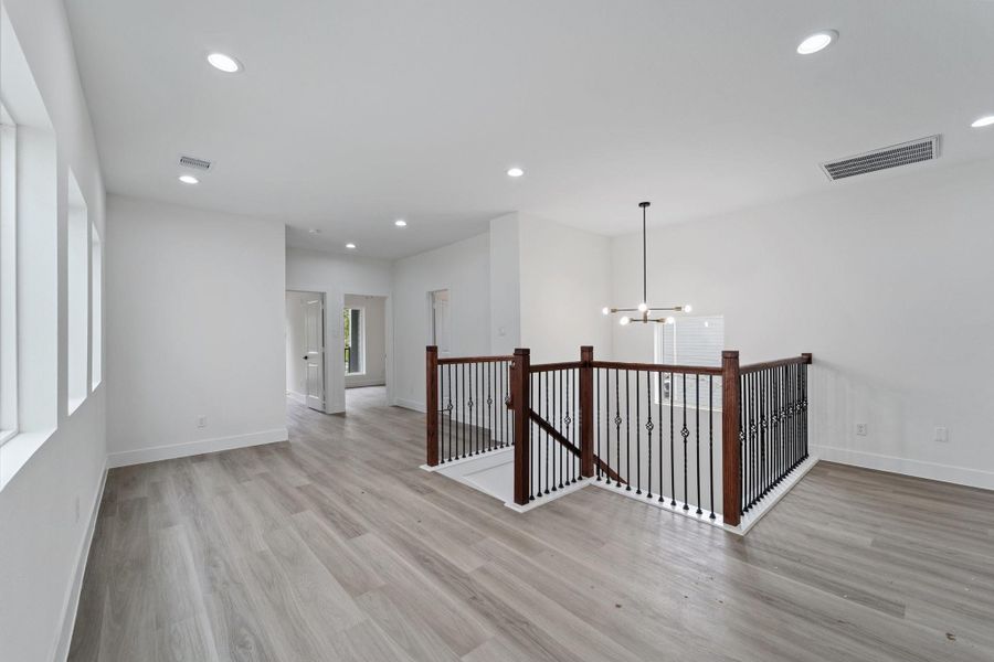 Second floor showing space and the entrance to two secondary rooms with shared bath just outside the rooms Second floor showing space and the entrance to two secondary rooms with shared bath just outside the rooms
