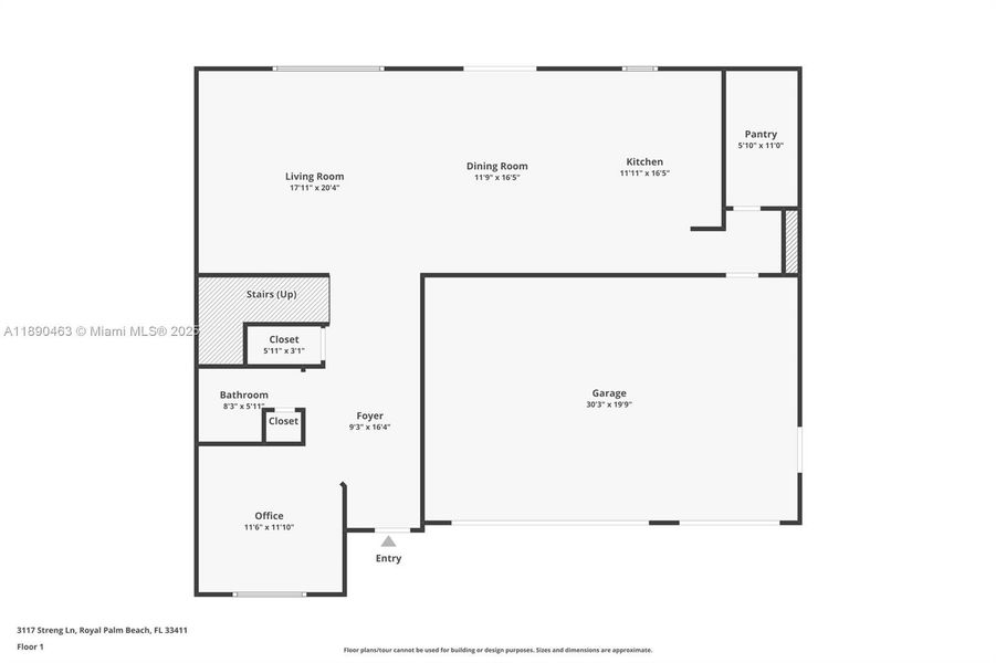 2D floor plan layout of this home in , Royal Palm Beach, FL (Image 4).