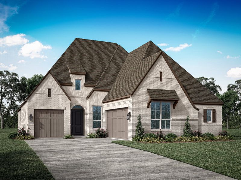 Representative exterior photo of a completed home built from the 235 by Highland Homes in Pecan Square, Northlake, TX (Image 20).