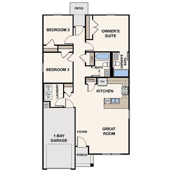 2D floor plan layout for the Sandalwood by Century Complete in Arizona City, Arizona City, AZ (Image 3). 2D floor plan layout for the Sandalwood by Century Complete in Arizona City, Arizona City, AZ (Image 3).