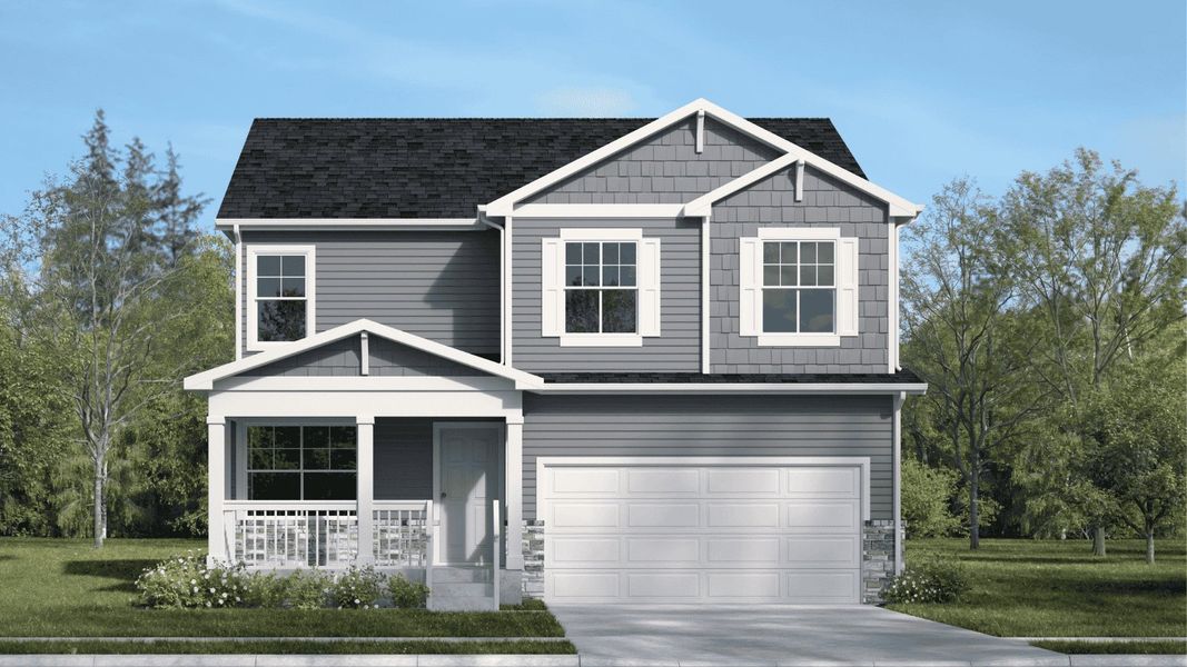 Representative exterior photo of a completed home built from the Bellamy by D.R. Horton in Vantage, Berthoud, CO (Image 15).