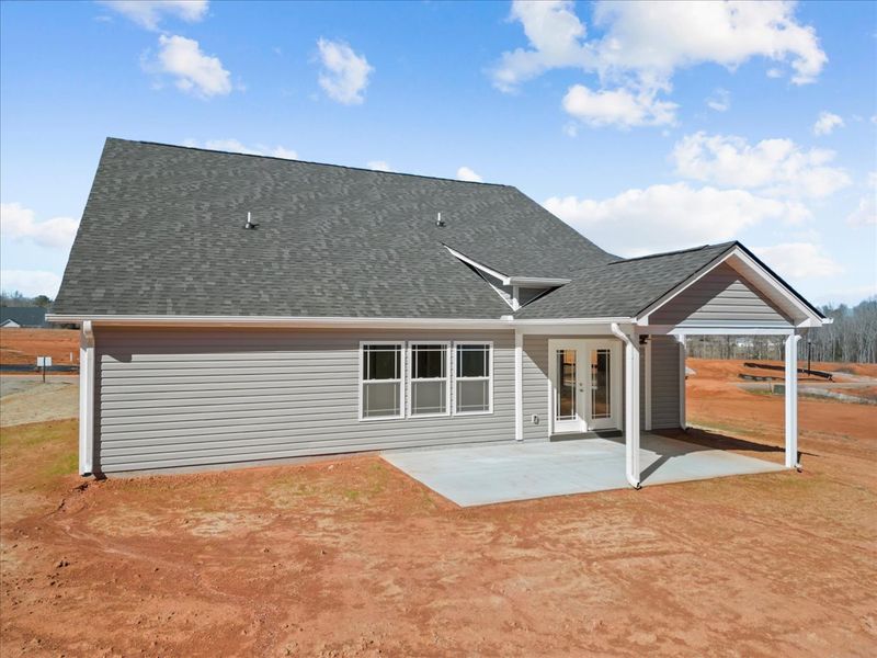 Representative exterior details of a home built from the Addington by Enchanted Homes in Davis Heights, Inman (Image 4).