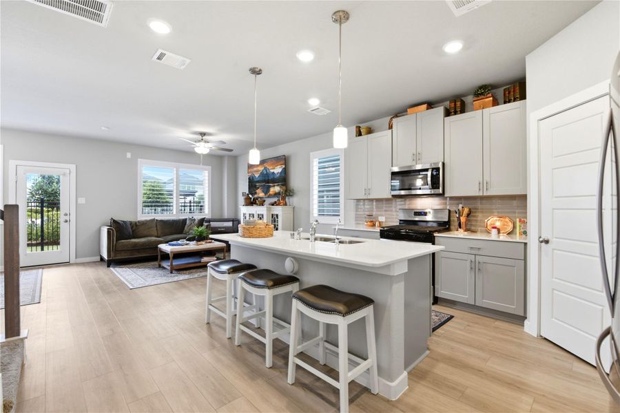Furnished interior view inside a new home in Dunvale Village - Townhome Collection, Houston (Image 31).