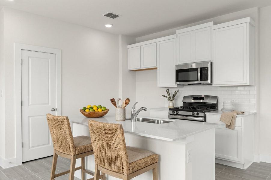 Furnished interior view inside a new home in Saddle Creek Twinhomes, Georgetown (Image 6). Furnished interior view inside a new home in Saddle Creek Twinhomes, Georgetown (Image 6).