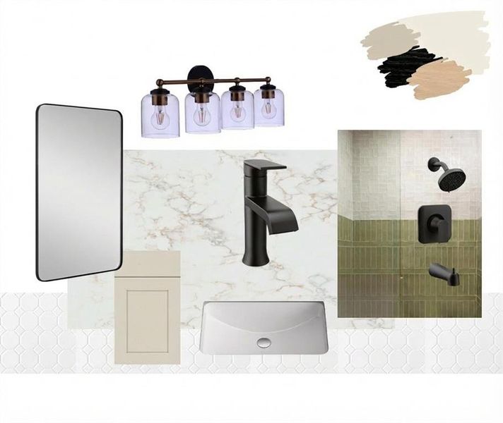 Rendering- Hall bath Rendering- Hall bath