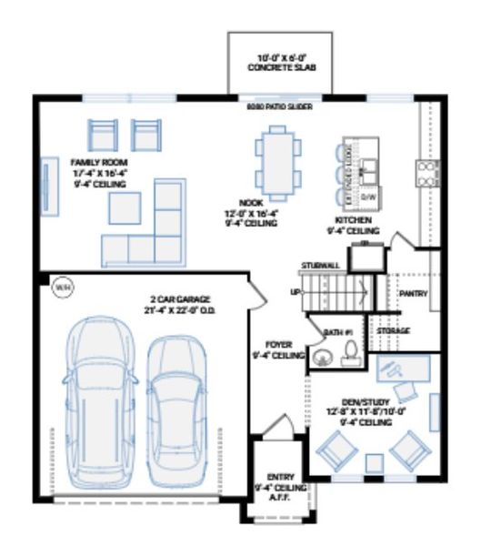 2D floor plan layout for the Chandler by Cardel Homes in Fieldstone, Plant City, FL (Image 7).