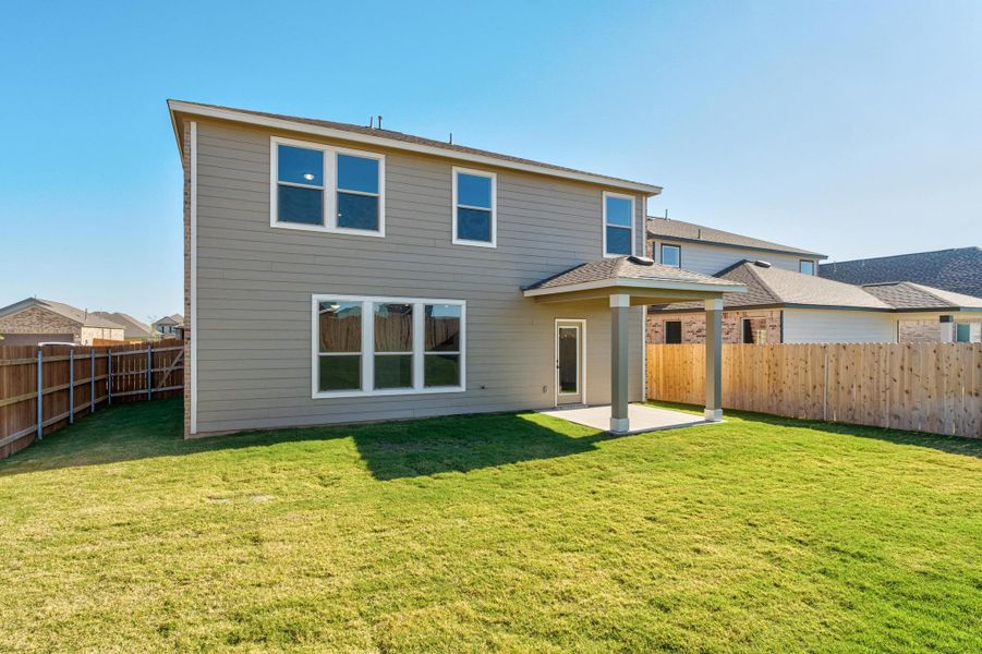 Exterior details and patio area of a home in Salerno - Heritage Collection, Round Rock (Image 2).