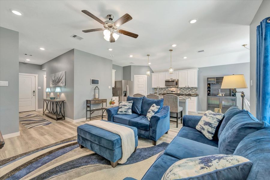 Furnished interior view inside a new home in Central Park, Texas City (Image 11). Furnished interior view inside a new home in Central Park, Texas City (Image 11).