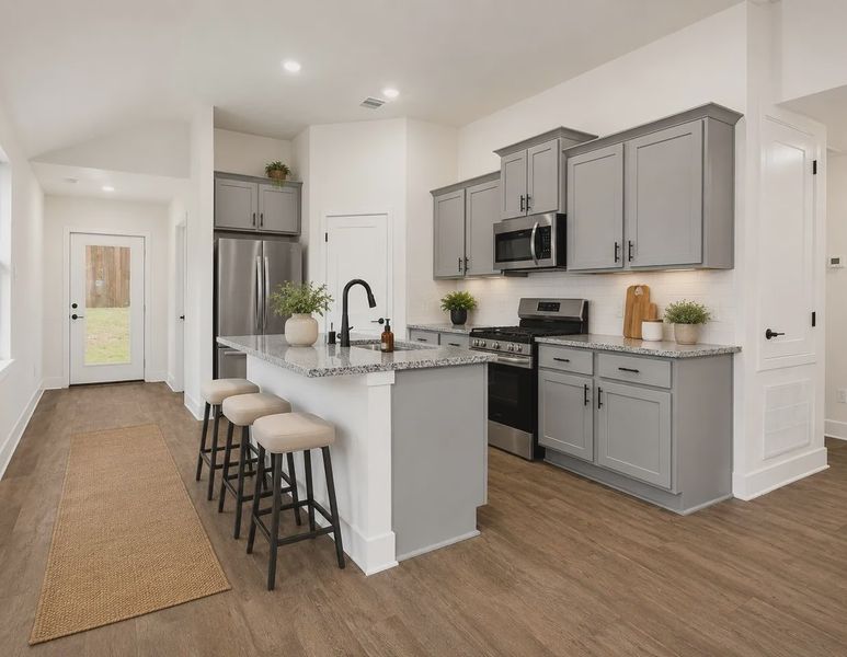 Furnished interior view inside a new home in Stonebrooke, Conroe (Image 3).