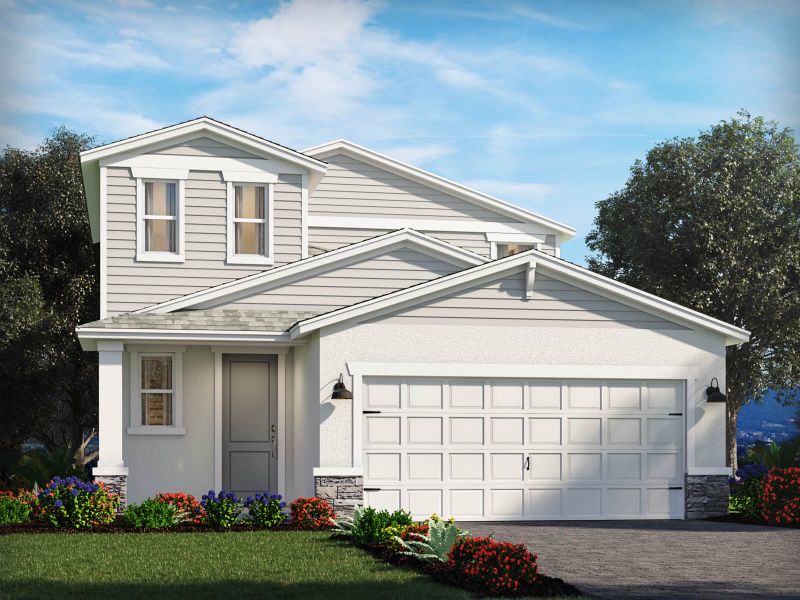 Representative exterior photo of a completed home built from the Ibis by Meritage Homes in Crescent Lakes - Premier Series, Punta Gorda, FL (Image 1). Representative exterior photo of a completed home built from the Ibis by Meritage Homes in Crescent Lakes - Premier Series, Punta Gorda, FL (Image 1).