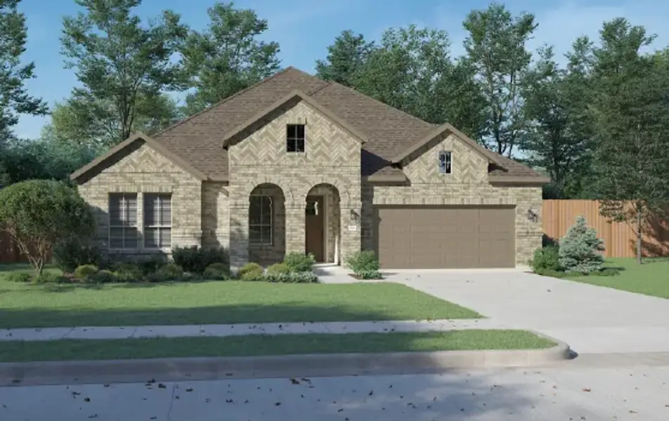 Representative exterior photo of a completed home built from the Sequoia II by Centre Living Homes in Haven Ranch, Waxahachie, TX (Image 4).