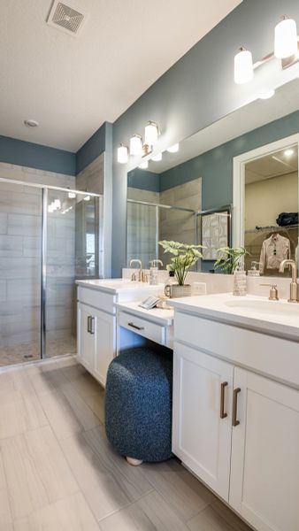Furnished interior view inside a new home in Esplanade at Kingston, Estero (Image 23).