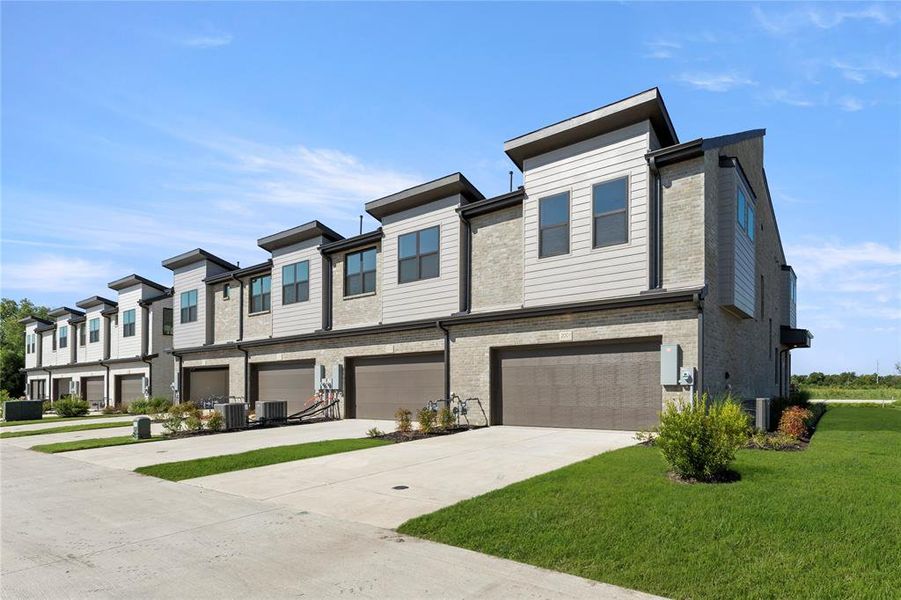 Front exterior of a new home in Ten Mile Creek, Celina, TX, highlighting curb appeal (Image 16).