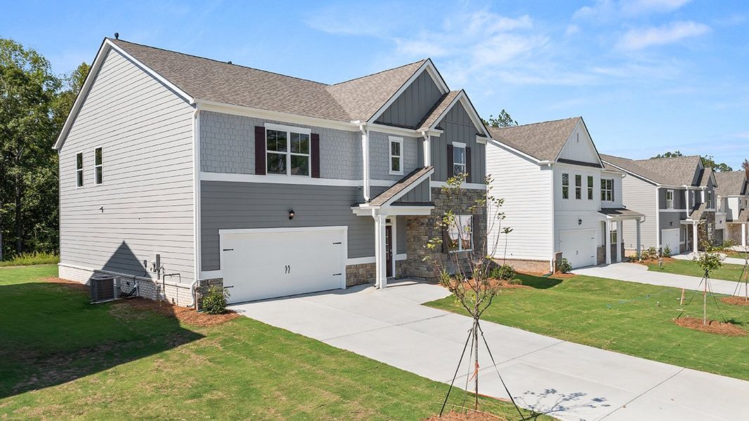 Representative exterior photo of a completed home built from the Halton by D.R. Horton in Parkside at Carter Grove, Cartersville, GA (Image 20). Representative exterior photo of a completed home built from the Halton by D.R. Horton in Parkside at Carter Grove, Cartersville, GA (Image 20).