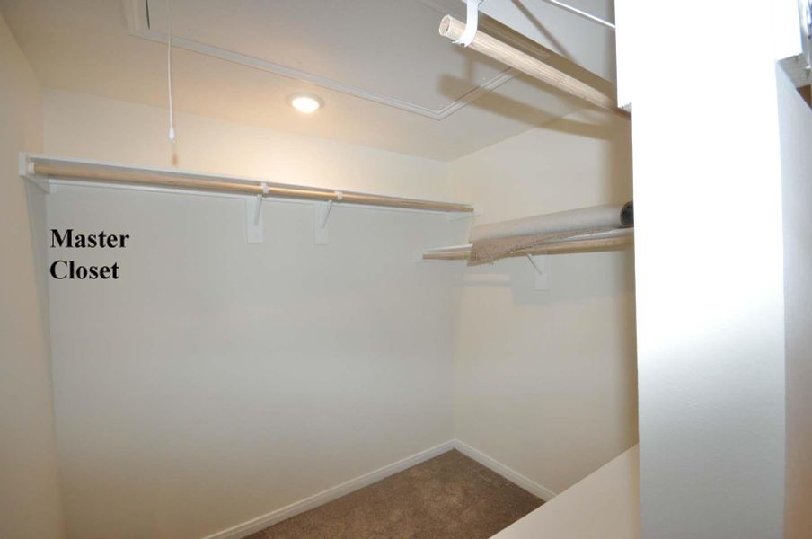 Extensive hanging in the master closet.