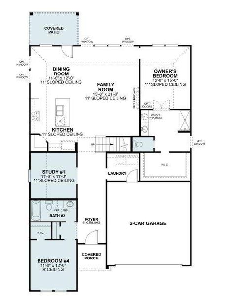 2D floor plan layout of this home in Woodstone, Providence Village, TX (Image 3). 2D floor plan layout of this home in Woodstone, Providence Village, TX (Image 3).