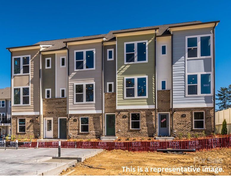 Front exterior of a new home in Central Living at Craig, Charlotte, NC, highlighting curb appeal (Image 2). Front exterior of a new home in Central Living at Craig, Charlotte, NC, highlighting curb appeal (Image 2).