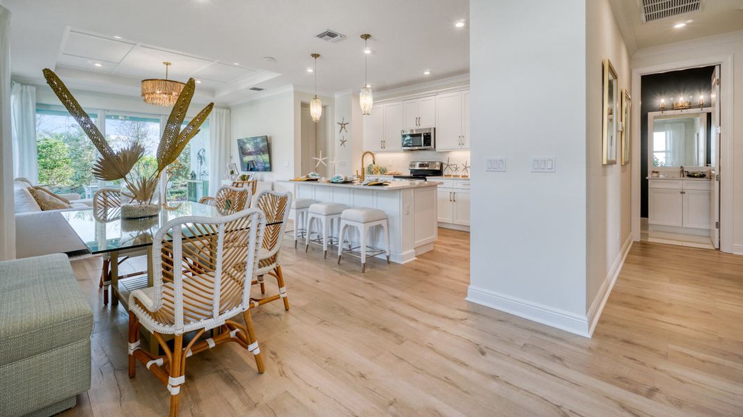 Foyer to Dining and Kitchen