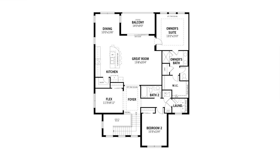 2D floor plan layout for the Oceangrove by Mattamy Homes in Arboretum, Naples, FL (Image 4).