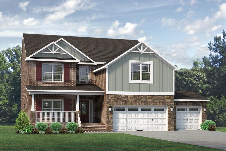 Representative exterior photo of a completed home built from the Fairfield Lux by Keystone Homes NC in Weybridge, Burlington, NC (Image 26).