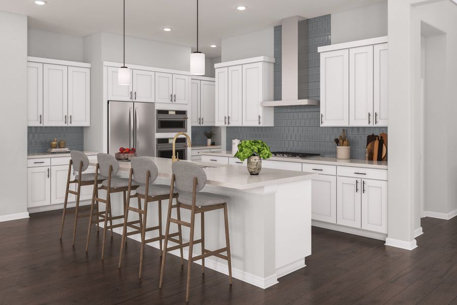 Representative furnished interior of a home built from the Windsor by Tri Pointe Homes in Lariat, Liberty Hill (Image 10).