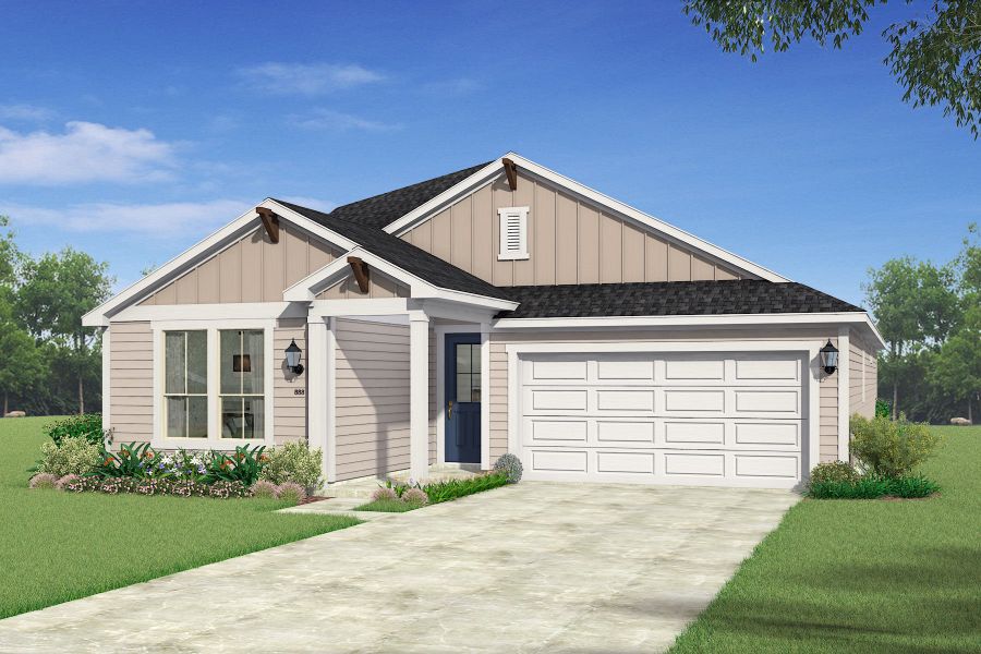 The Elinor: Game Room - Farmhouse Elevation