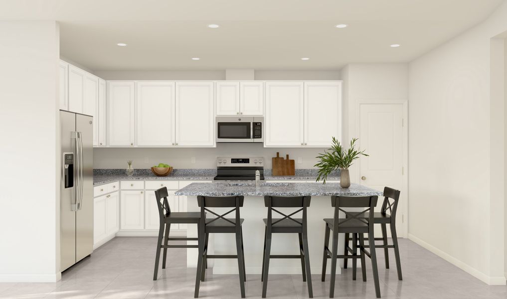 Kitchen with modern white cabinetry