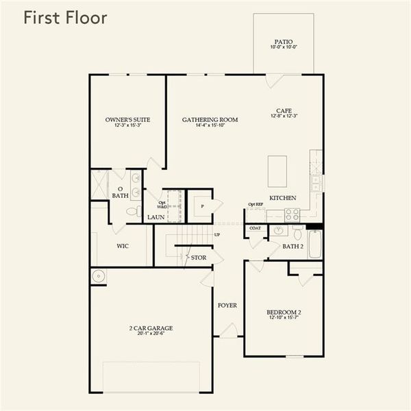 2D floor plan layout of this home in Avery Ridge, Gainesville, GA (Image 2).