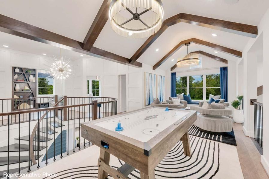 Furnished interior view inside a new home in Trails at Cottonwood Creek, Rowlett (Image 16). Furnished interior view inside a new home in Trails at Cottonwood Creek, Rowlett (Image 16).