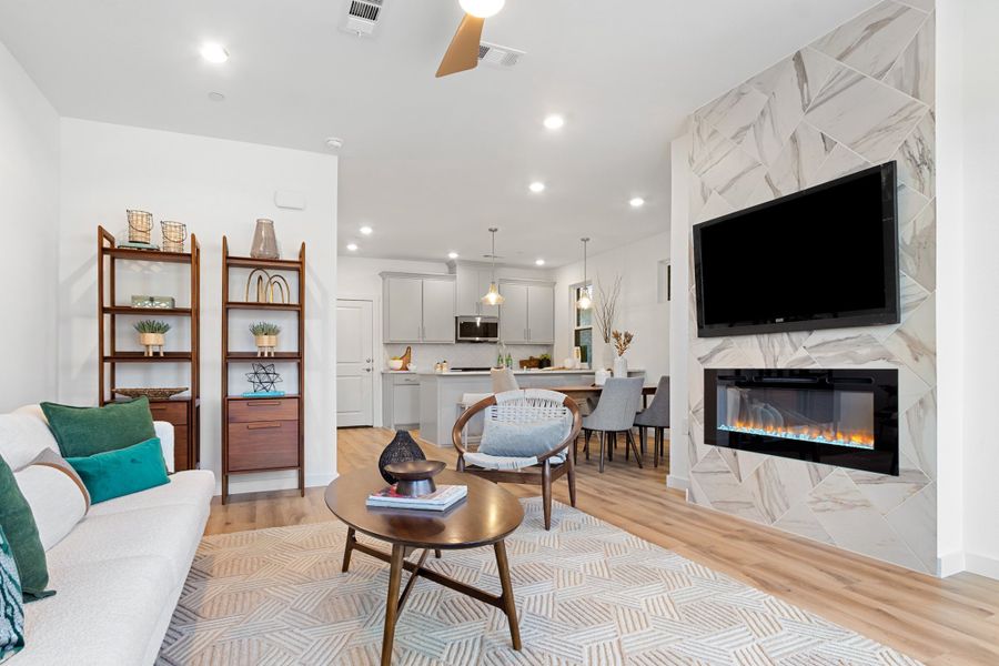 Furnished interior view inside a new home in Willow Grove Townhomes, Melissa (Image 6).