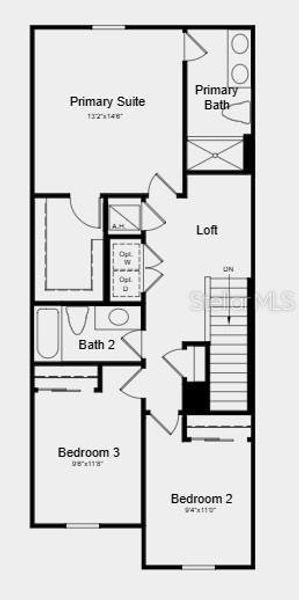 2D floor plan layout of this home in Skye Ranch Community Group Page, Sarasota, FL (Image 4).