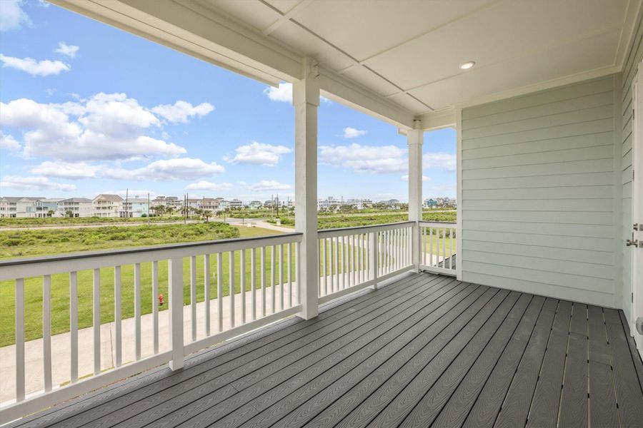 The second floor south facing deck.