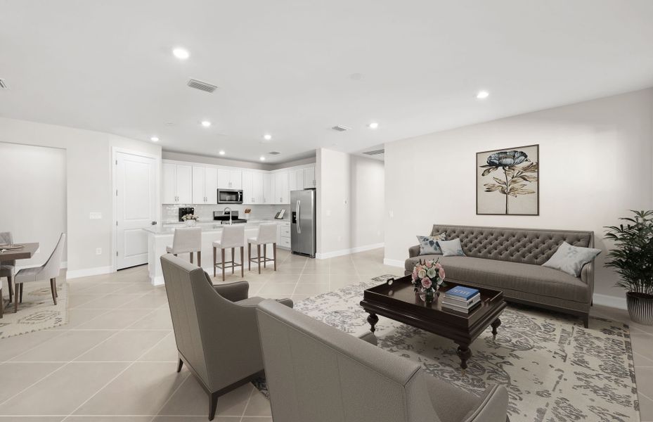 Furnished interior view inside a new home in Del Webb Oak Creek, North Fort Myers (Image 6). Furnished interior view inside a new home in Del Webb Oak Creek, North Fort Myers (Image 6).