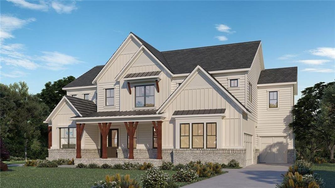 Front exterior of a new home in , Atlanta, GA, highlighting curb appeal (Image 6).