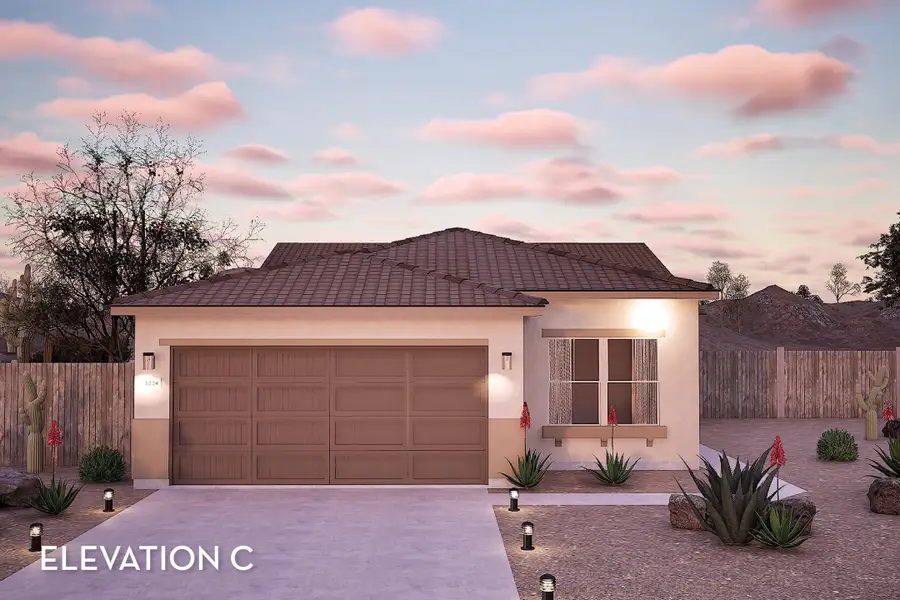 Representative exterior photo of a completed home built from the Nighthawk by CastleRock Communities in Hayden Estates, Buckeye, AZ (Image 5). Representative exterior photo of a completed home built from the Nighthawk by CastleRock Communities in Hayden Estates, Buckeye, AZ (Image 5).