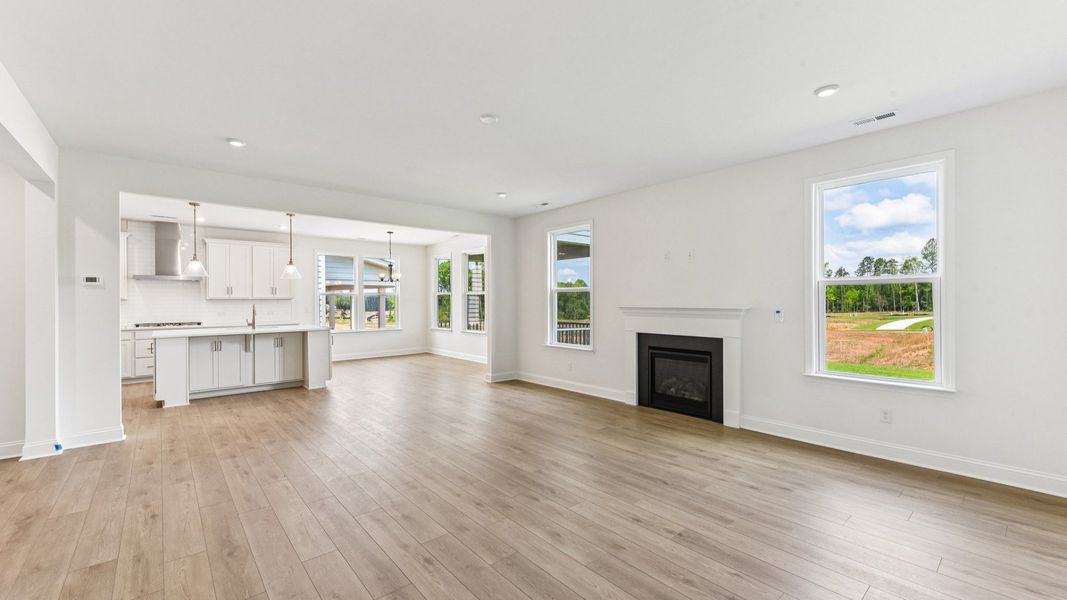 The Stonehaven by DRB Homes in McBride, Indian Trail, NC - Living & Kitchen