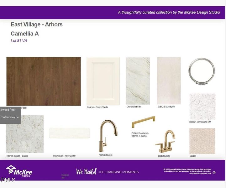 Sample of building materials used in homes in The Walk at East Village, Clayton (Image 17).