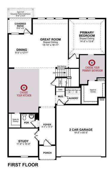 2D floor plan layout of this home in Morgan Meadows, San Antonio, TX (Image 2).